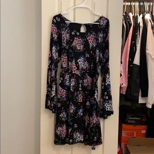 Torrid Floral Bell Sleeve Mini Dress Hippie Boho